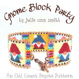 GNOME BLOCK PARTY Bracelet Pattern with Brick Stitch Charms