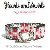 HEARTS AND SWIRLS Bracelet and Earring Pattern